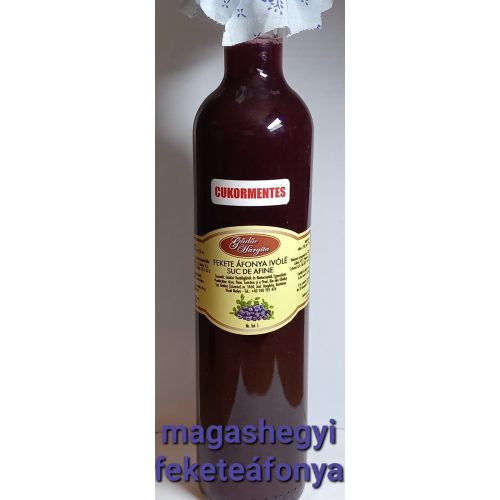Kézműves székely  ERDEI FEKETE ÁFONYA LÉ (szörp) cukormentes  -  500 ml üveges - prémium, édesítőszer mentes