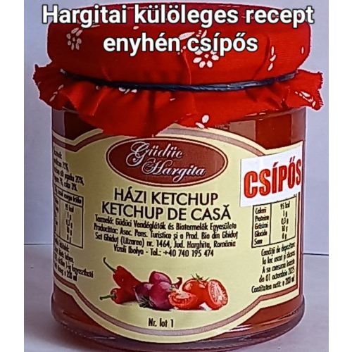 Hargitai prémium kézműves mester ketchup - enyhén csípős 200 ml