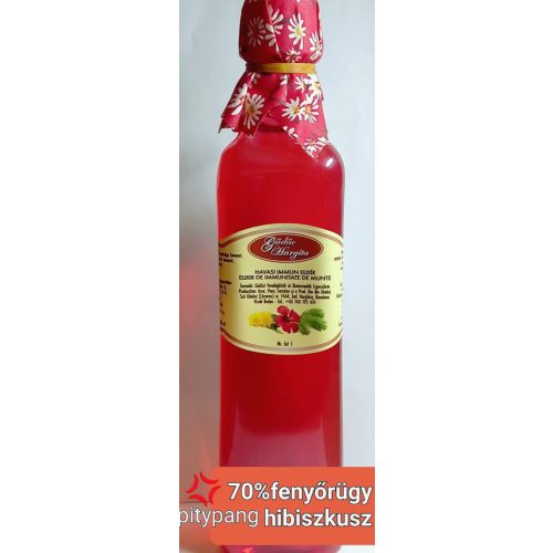 Kézműves székely FENYŐRÜGY szörp VÖRÖS HIBISZKUSSZAL és PITYPANGGAL -  500 ml  (Havasi immundoktor)